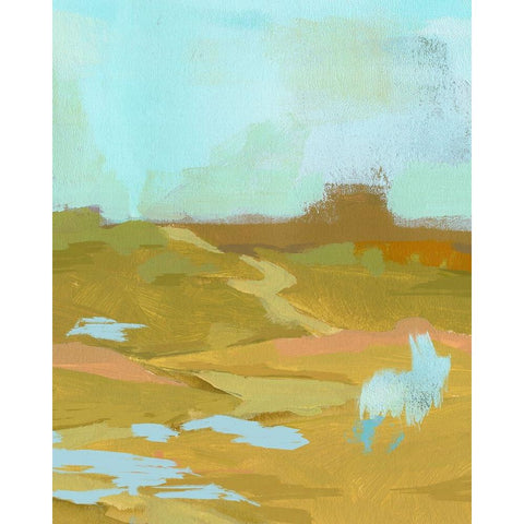 Folk Hills I Gold Ornate Wood Framed Art Print with Double Matting by Green, Jacob