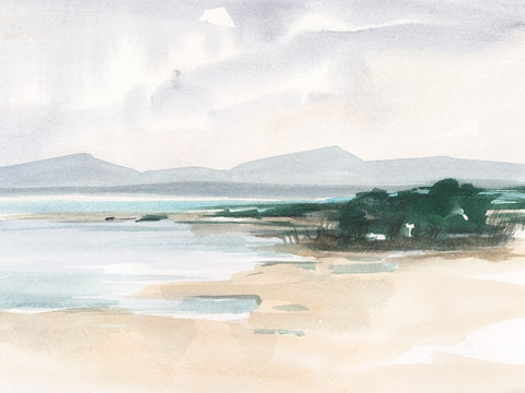 Beach Inlet I White Modern Wood Framed Art Print with Double Matting by Harper, Ethan