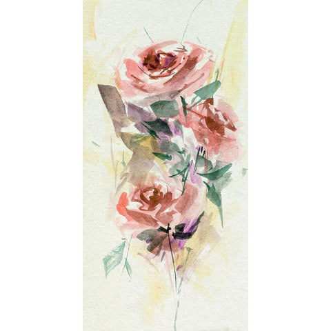 Rosa Flora II Black Modern Wood Framed Art Print by Wang, Melissa