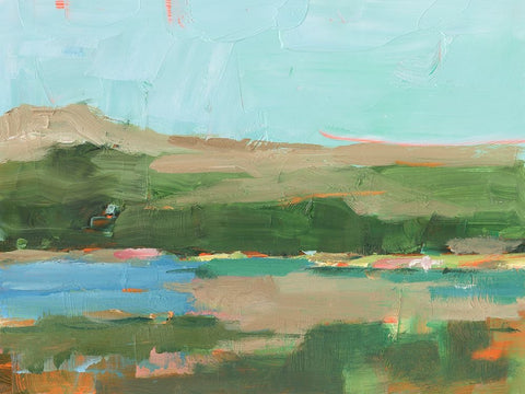 Spring River Crossing I Black Ornate Wood Framed Art Print with Double Matting by Harper, Ethan