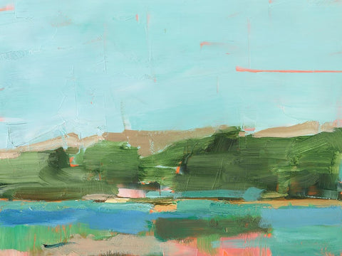 Spring River Crossing II Black Ornate Wood Framed Art Print with Double Matting by Harper, Ethan