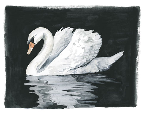 Midnight Swim I Black Ornate Wood Framed Art Print with Double Matting by Popp, Grace