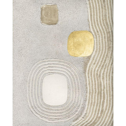 Golden Ishi II Black Modern Wood Framed Art Print by Lam, Vanna