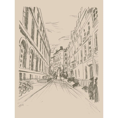 City Sketches II Black Modern Wood Framed Art Print with Double Matting by Vess, June Erica