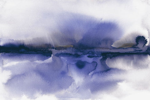 A September Morning White Modern Wood Framed Art Print with Double Matting by Haase, Andrea