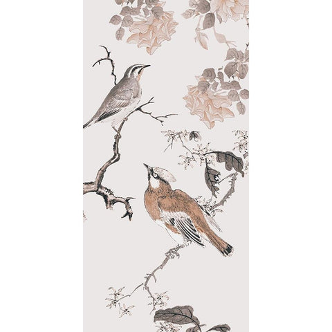 Birds of Asia I White Modern Wood Framed Art Print by Haase, Andrea