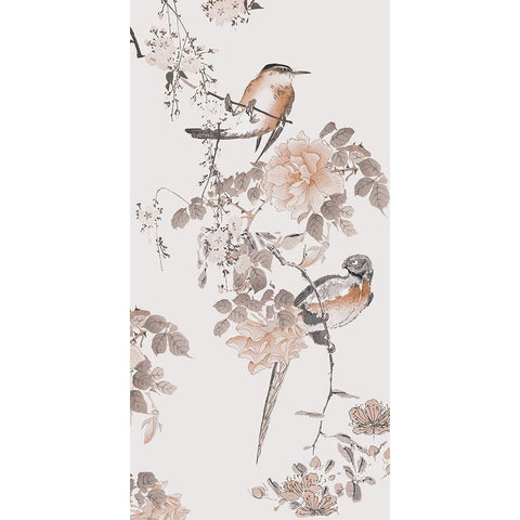 Birds of Asia II Gold Ornate Wood Framed Art Print with Double Matting by Haase, Andrea