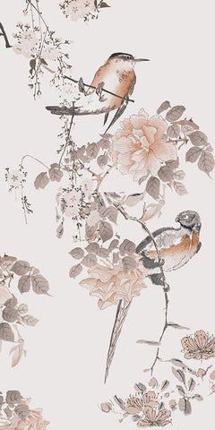 Birds of Asia II Black Ornate Wood Framed Art Print with Double Matting by Haase, Andrea