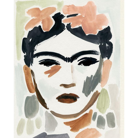 Frida Fragments II White Modern Wood Framed Art Print by Barnes, Victoria