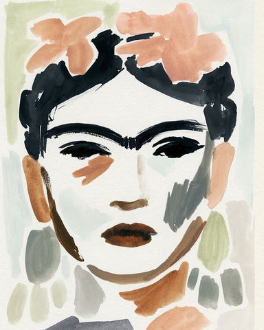 Frida Fragments II White Modern Wood Framed Art Print with Double Matting by Barnes, Victoria