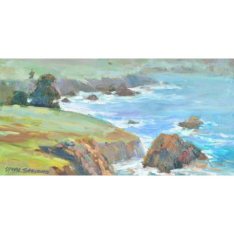 Ragged Cliffs Black Modern Wood Framed Art Print with Double Matting by Stevens, Allayn