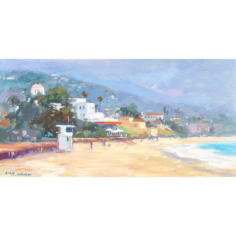 Newport Beach Gold Ornate Wood Framed Art Print with Double Matting by Stevens, Allayn