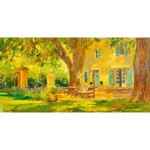 The Italian Villa Black Modern Wood Framed Art Print with Double Matting by Stevens, Allayn