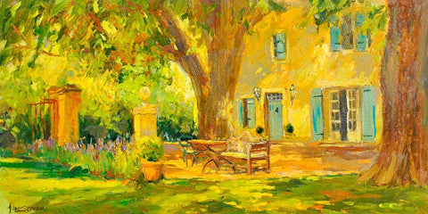 The Italian Villa Black Ornate Wood Framed Art Print with Double Matting by Stevens, Allayn