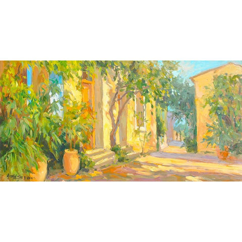 Villa Entrance Gold Ornate Wood Framed Art Print with Double Matting by Stevens, Allayn