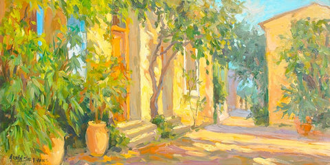 Villa Entrance White Modern Wood Framed Art Print with Double Matting by Stevens, Allayn