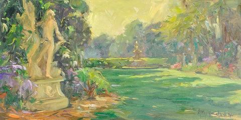 Lake Region Black Ornate Wood Framed Art Print with Double Matting by Stevens, Allayn