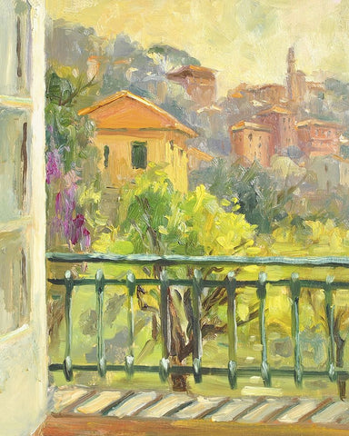 Tuscan Window White Modern Wood Framed Art Print with Double Matting by Stevens, Allayn