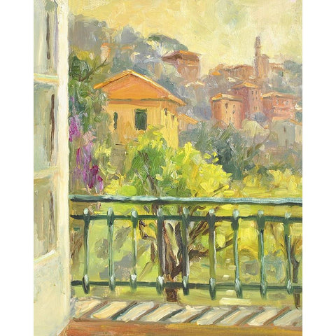 Tuscan Window Gold Ornate Wood Framed Art Print with Double Matting by Stevens, Allayn