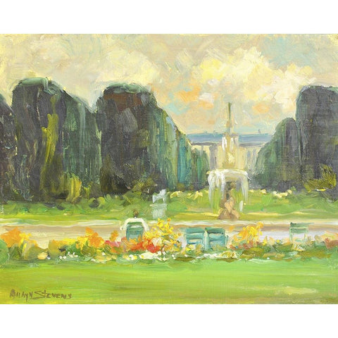 Italian Gardens Black Modern Wood Framed Art Print by Stevens, Allayn