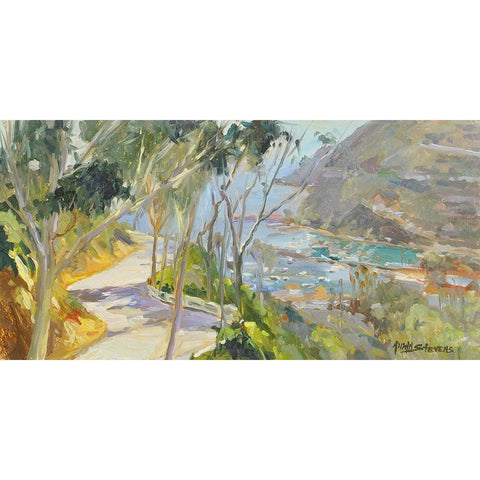 Coastal Drive Gold Ornate Wood Framed Art Print with Double Matting by Stevens, Allayn