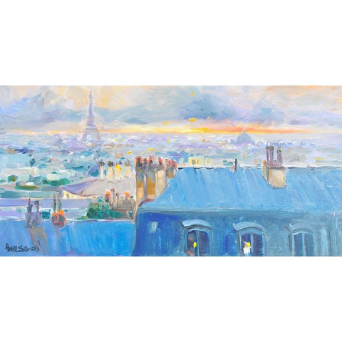 View of the Tower White Modern Wood Framed Art Print by Stevens, Allayn