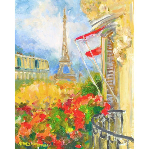 Tower Balcony White Modern Wood Framed Art Print by Stevens, Allayn