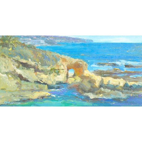 Coastal Gateway White Modern Wood Framed Art Print by Stevens, Allayn