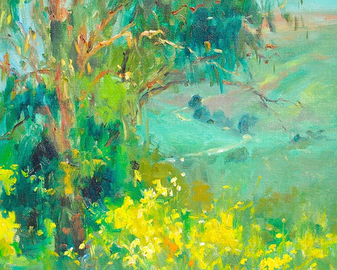 The Valley White Modern Wood Framed Art Print with Double Matting by Stevens, Allayn