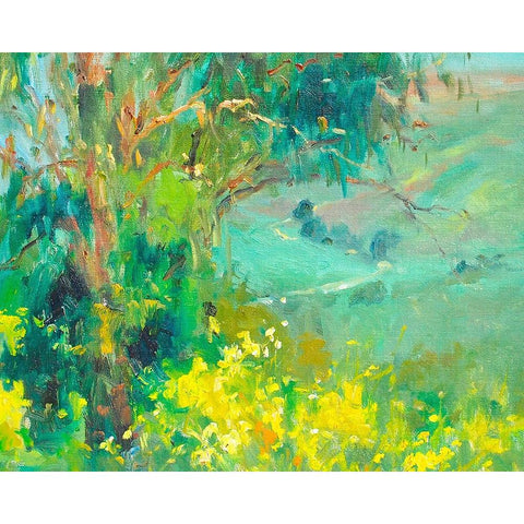 The Valley Black Modern Wood Framed Art Print by Stevens, Allayn