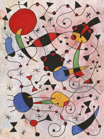 Miro Memoirs I Black Ornate Wood Framed Art Print with Double Matting by Willett, Michael