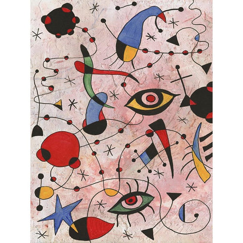 Miro Memoirs II Black Modern Wood Framed Art Print by Willett, Michael