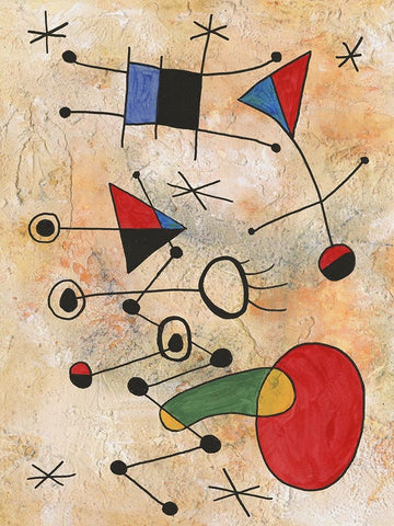 Miro Memoirs III Black Ornate Wood Framed Art Print with Double Matting by Willett, Michael