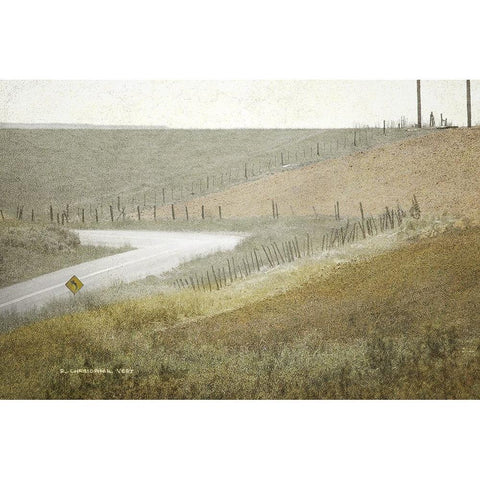 Bend in Road 29 Black Modern Wood Framed Art Print by Vest, Chris