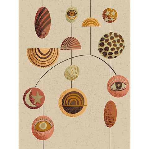 Boho Chimes  I Black Modern Wood Framed Art Print with Double Matting by Moore, Regina