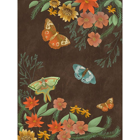 Butterfly Night I White Modern Wood Framed Art Print by Moore, Regina