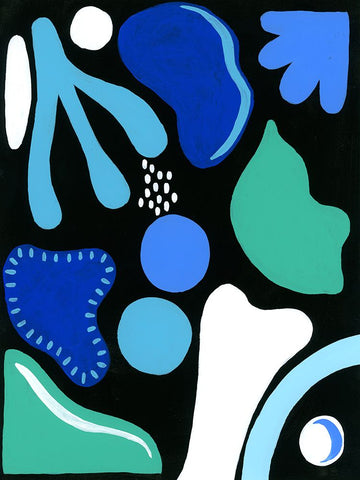 Cool Shapes  I Black Modern Wood Framed Art Print by Moore, Regina