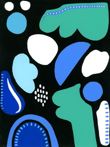 Cool Shapes  II White Modern Wood Framed Art Print with Double Matting by Moore, Regina