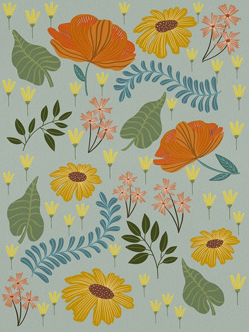 Pick A Daisy I White Modern Wood Framed Art Print with Double Matting by Moore, Regina