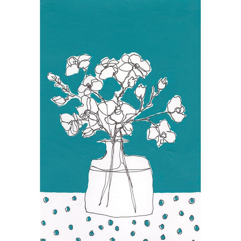 Floral Jardiniere IV White Modern Wood Framed Art Print by Moore, Regina