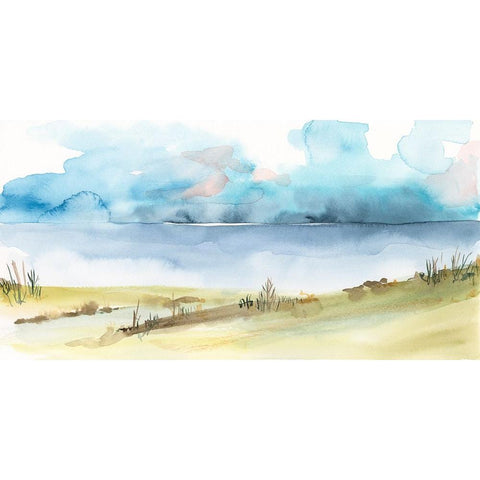 Timid Landscape II Black Modern Wood Framed Art Print with Double Matting by Moore, Regina