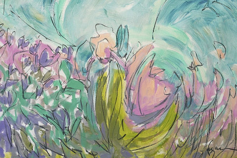 Heart Dance Black Ornate Wood Framed Art Print with Double Matting by Fagan, Dorothy