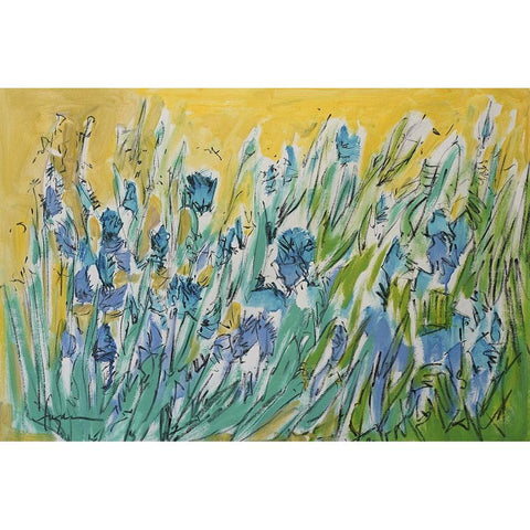 Join Me in the Meadow Black Modern Wood Framed Art Print with Double Matting by Fagan, Dorothy