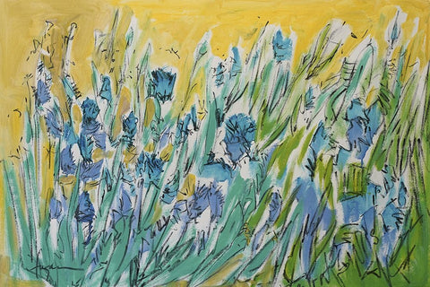 Join Me in the Meadow White Modern Wood Framed Art Print with Double Matting by Fagan, Dorothy