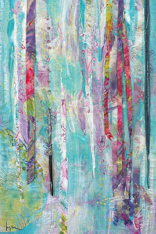 Bloom Shimmer Sparkle  I White Modern Wood Framed Art Print with Double Matting by Fagan, Dorothy