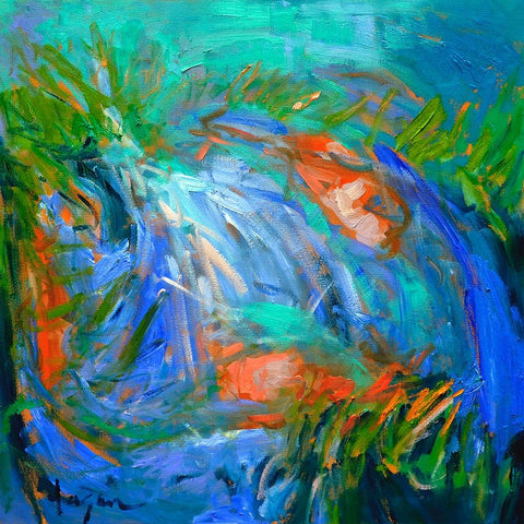 Koi  II White Modern Wood Framed Art Print with Double Matting by Fagan, Dorothy