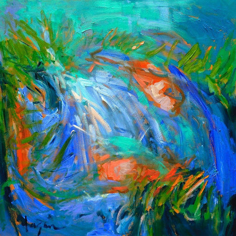 Koi  II Black Modern Wood Framed Art Print by Fagan, Dorothy