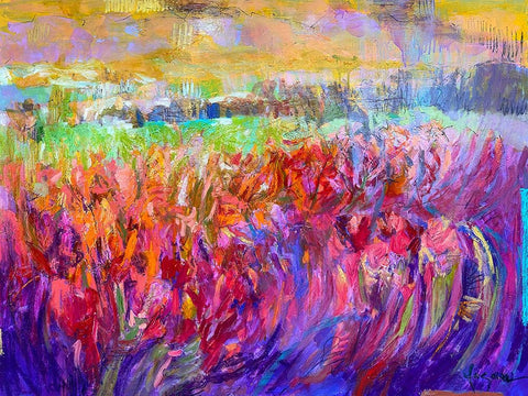 Iris Essence Black Ornate Wood Framed Art Print with Double Matting by Fagan, Dorothy