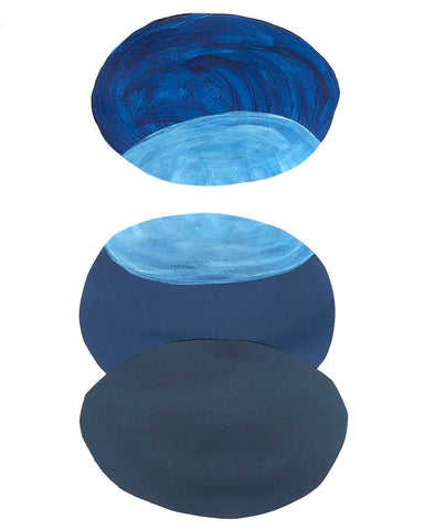 Ultramarine Orbs I White Modern Wood Framed Art Print with Double Matting by Willett, Michael