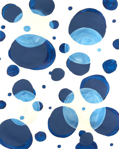 Ultramarine Orbs II White Modern Wood Framed Art Print with Double Matting by Willett, Michael